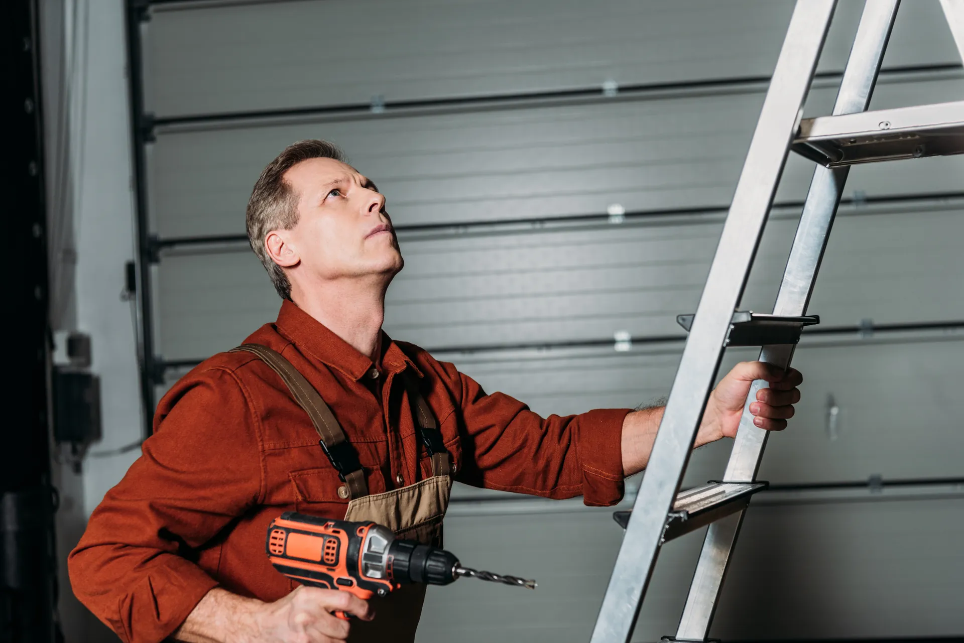 Garage door track and roller detail — alignment and safety checks